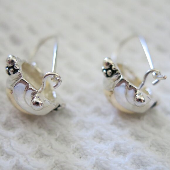 Joseph Esposito ESPO Sterling Signatures 14KT Gold + Silver Dangle Earrings - Picture 9 of 16